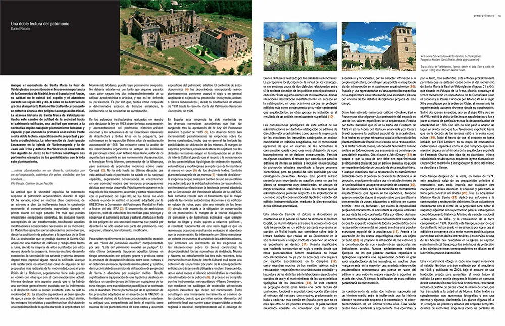 Vista del primer pliego del artículo sobre patrimonio / Santa María de Valdeiglesias y Mariano García Benito