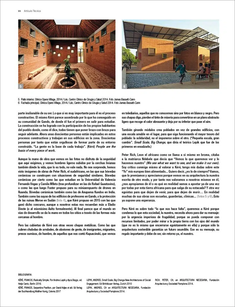 Página del artículo Francis Kéré y su arquitectura, Pritzker 2022 en ca65