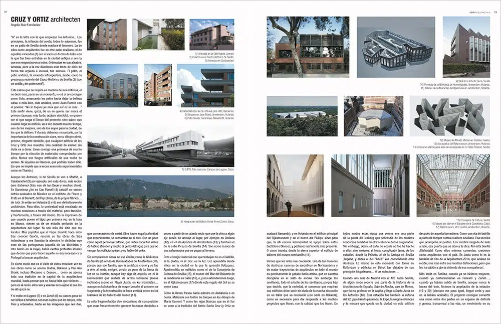 Pliego 1 en ca53 del artículo retrospectiva de Cruz y Ortiz Arquitectos