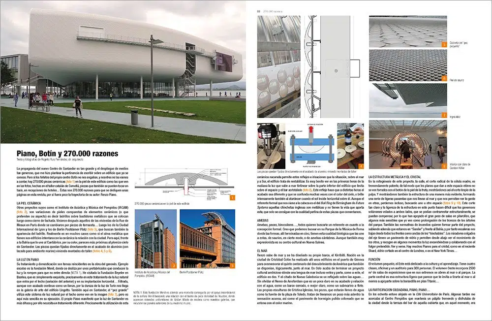 Pliego 1 sobre la cerámica en el Centro Botín de Renzo Piano (Santander)