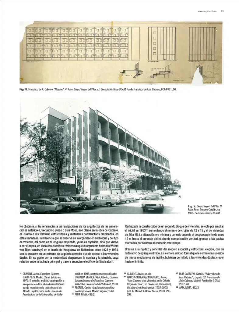 Página del artículo Viviendas dúplex en el Grupo Virgen del Pilar (Asís Cabrero) en la revista
