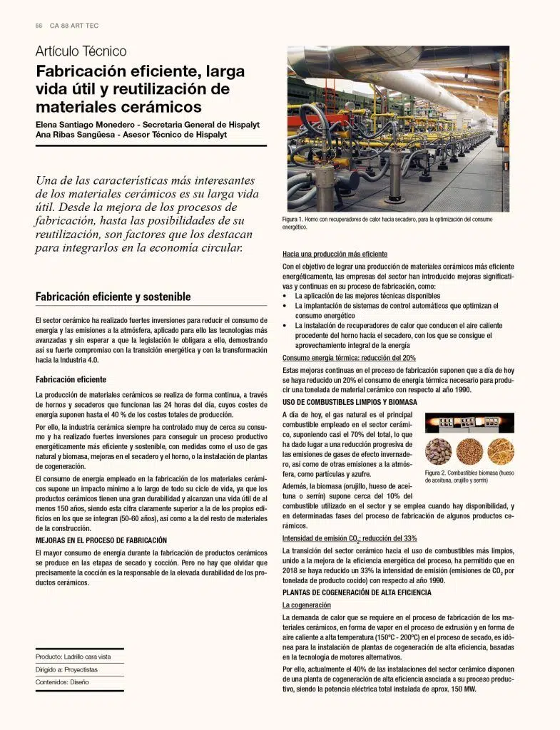 Fabricación eficiente, larga vida útil y reutilización de materiales cerámicos